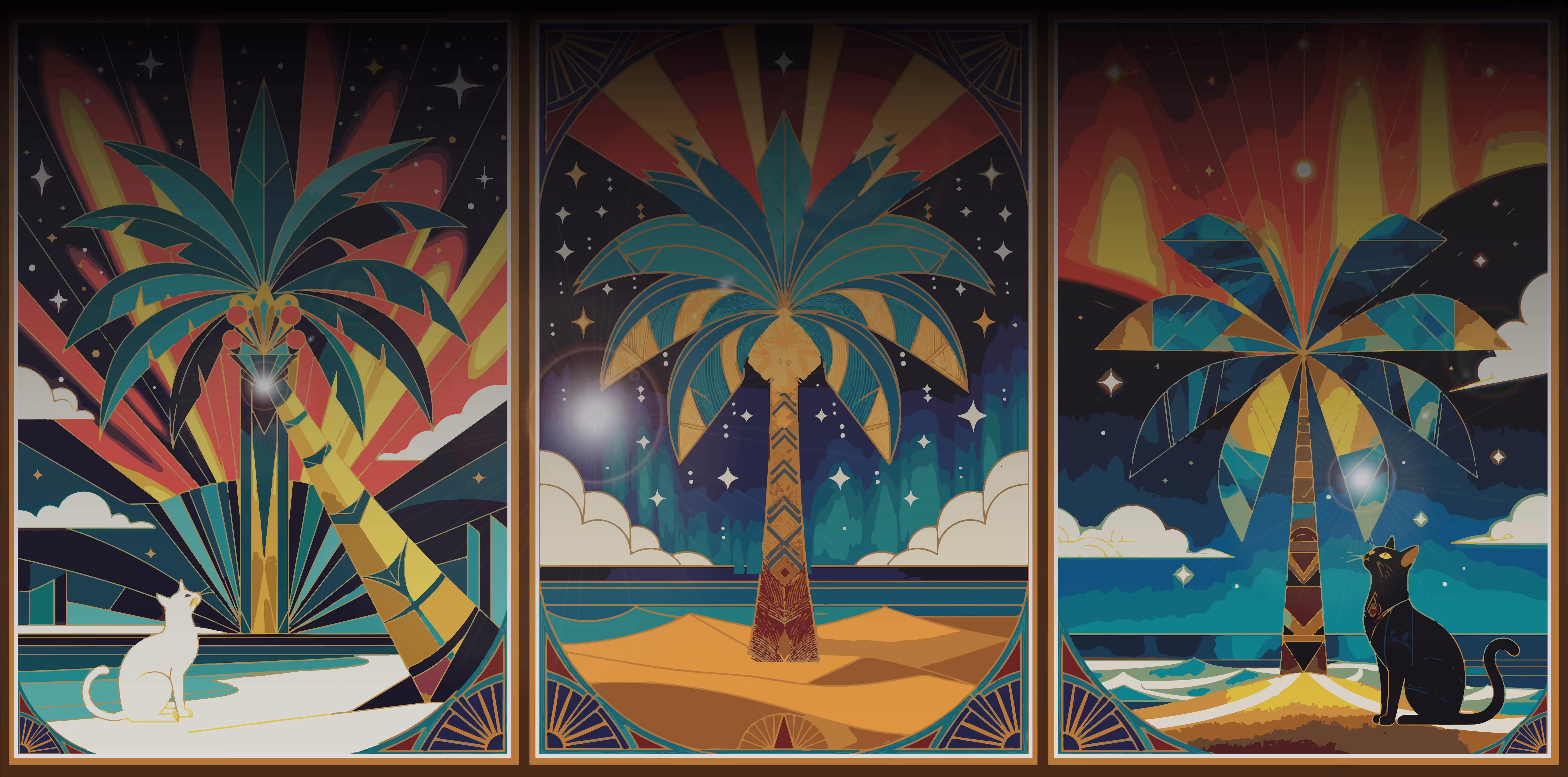 Cats under the Palm Trees of eternity