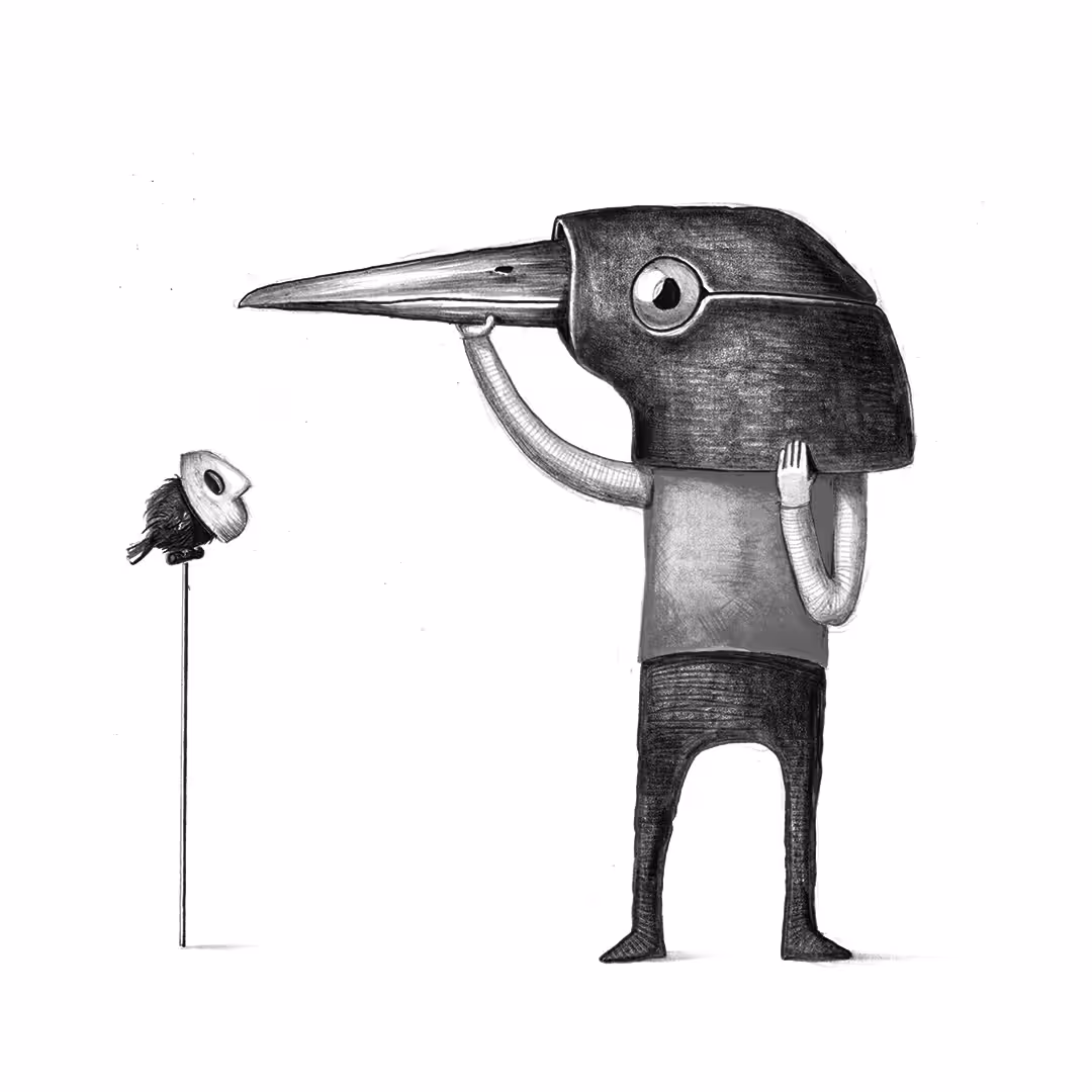BIRD MASK grayscale