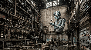 cinematic widescreen: abandoned industrial | flower