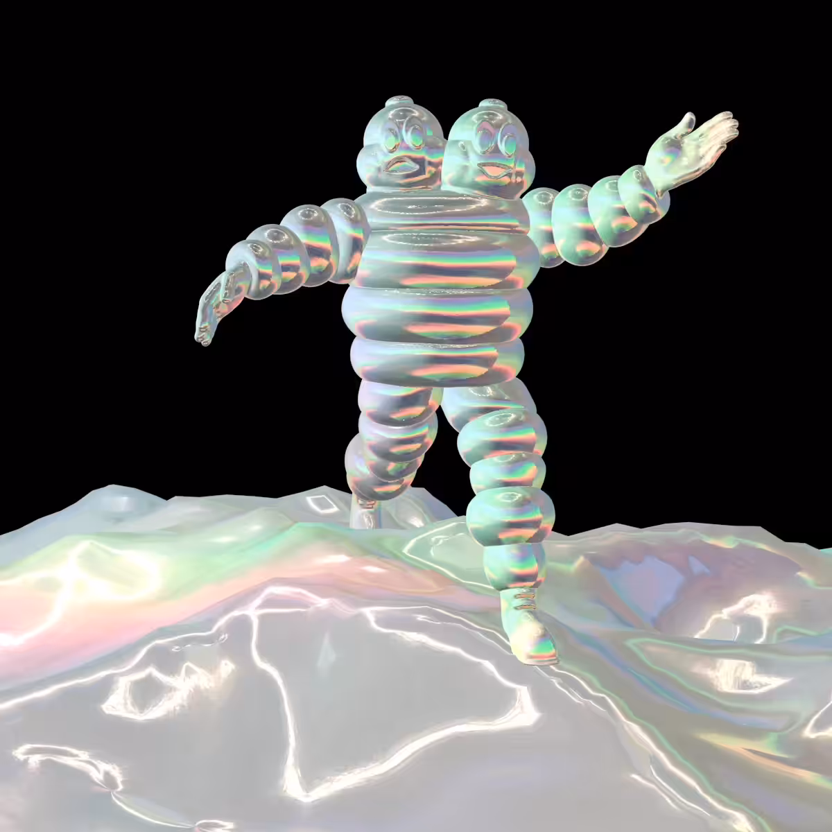 NOT HAPPY NOT SAD HOLOGRAPHIC BIBENDUM