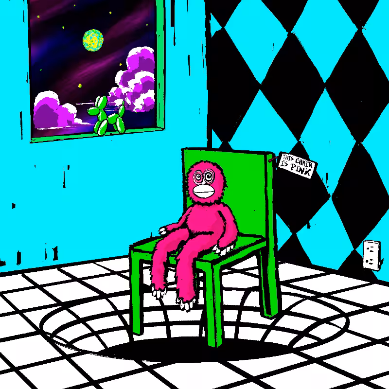 pink chair in the blue room #83