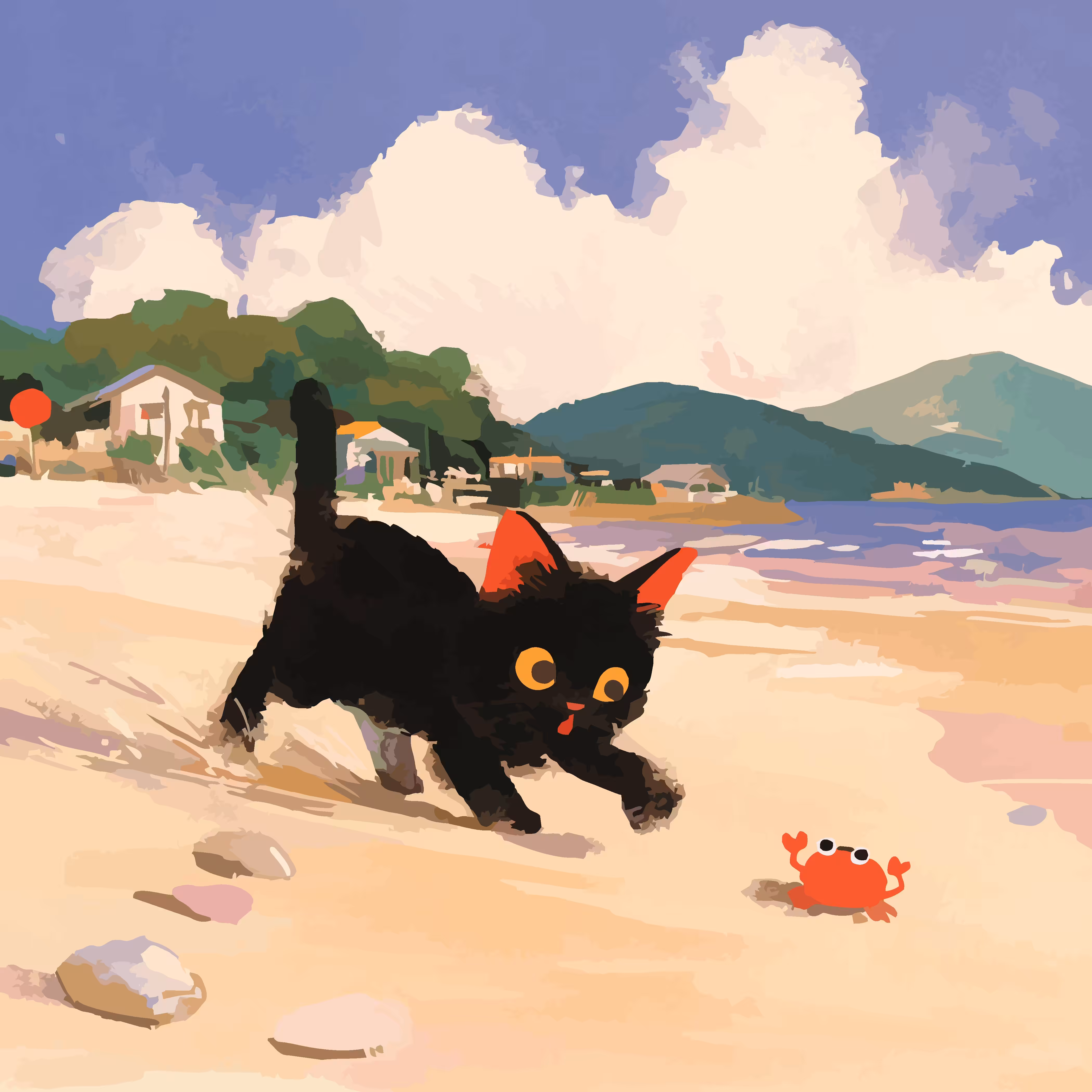 Crab Chase at the Shore