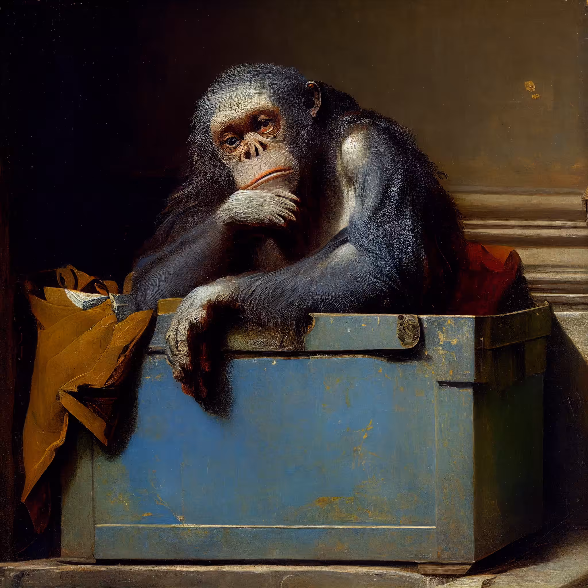 Bored ape in a dumpster