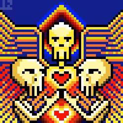 ✜ SKULL THE LOVERS - Pixel Art ✜