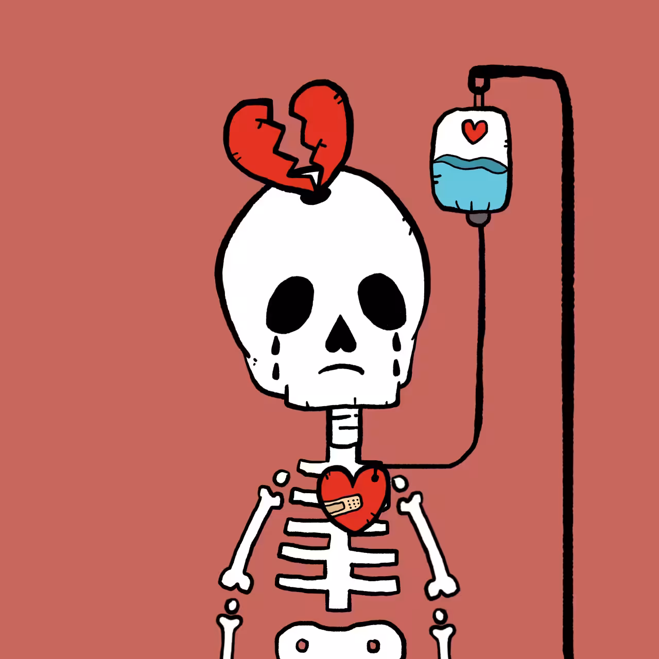 Skeledude: #116 Broken heart dude