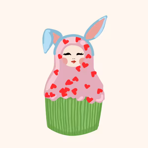 Cute Matryoshka Doll Cupcake Series #3