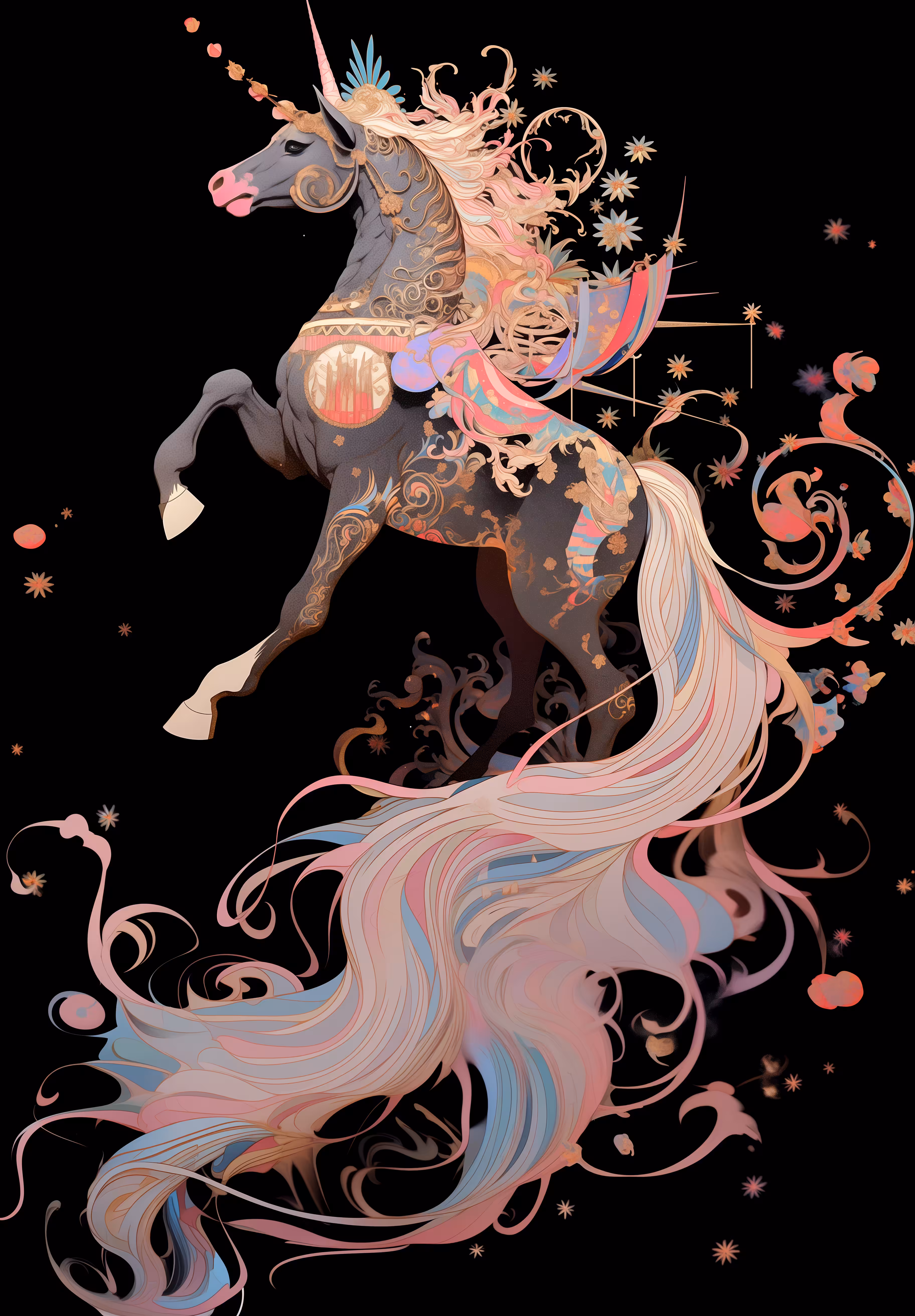 Unicorn dancing in the dark