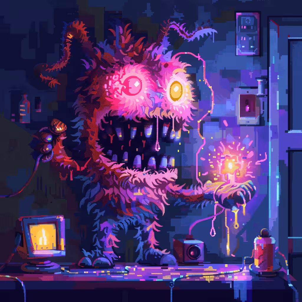 Neon Lamp Monsters on Base #31