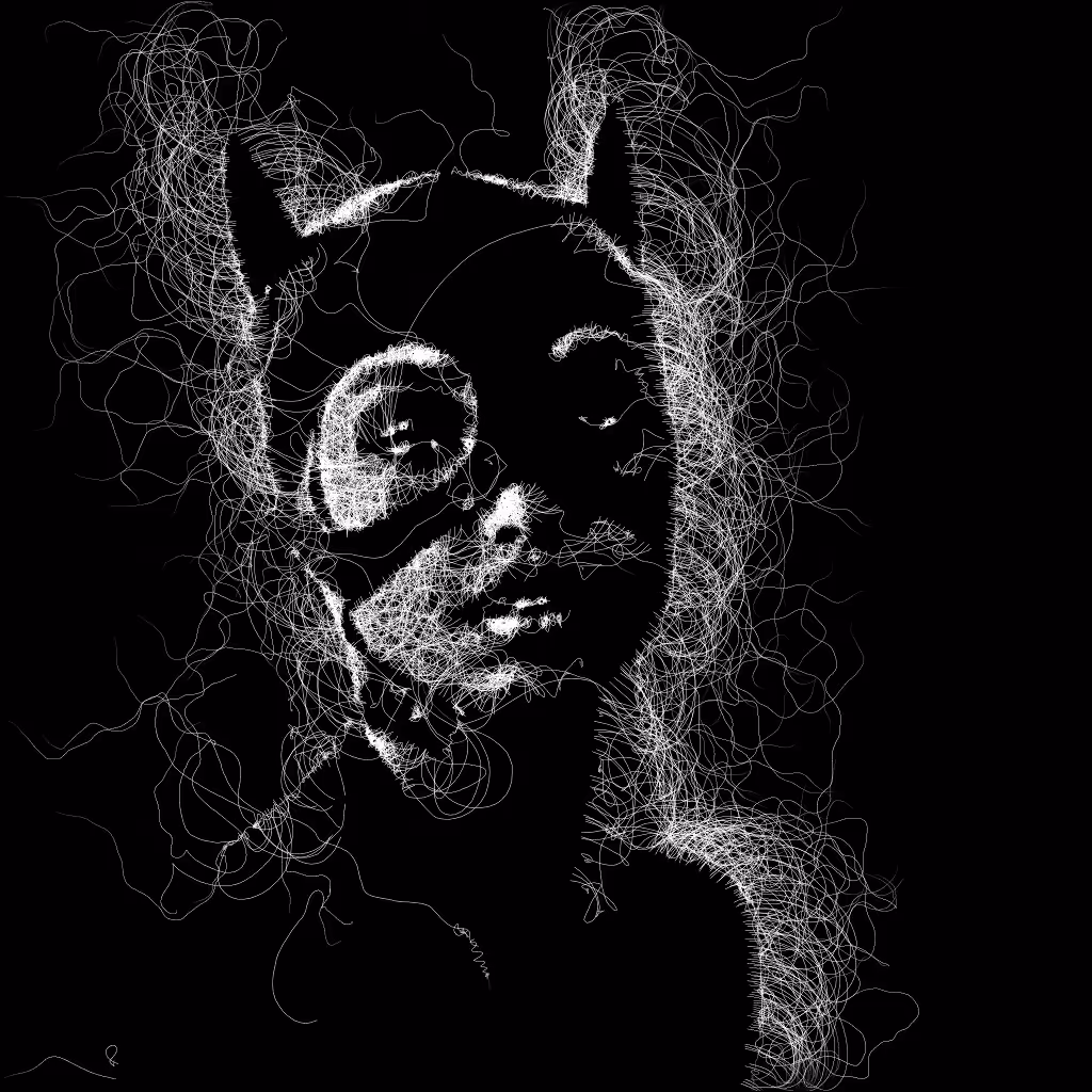 CatGirlz. b+w