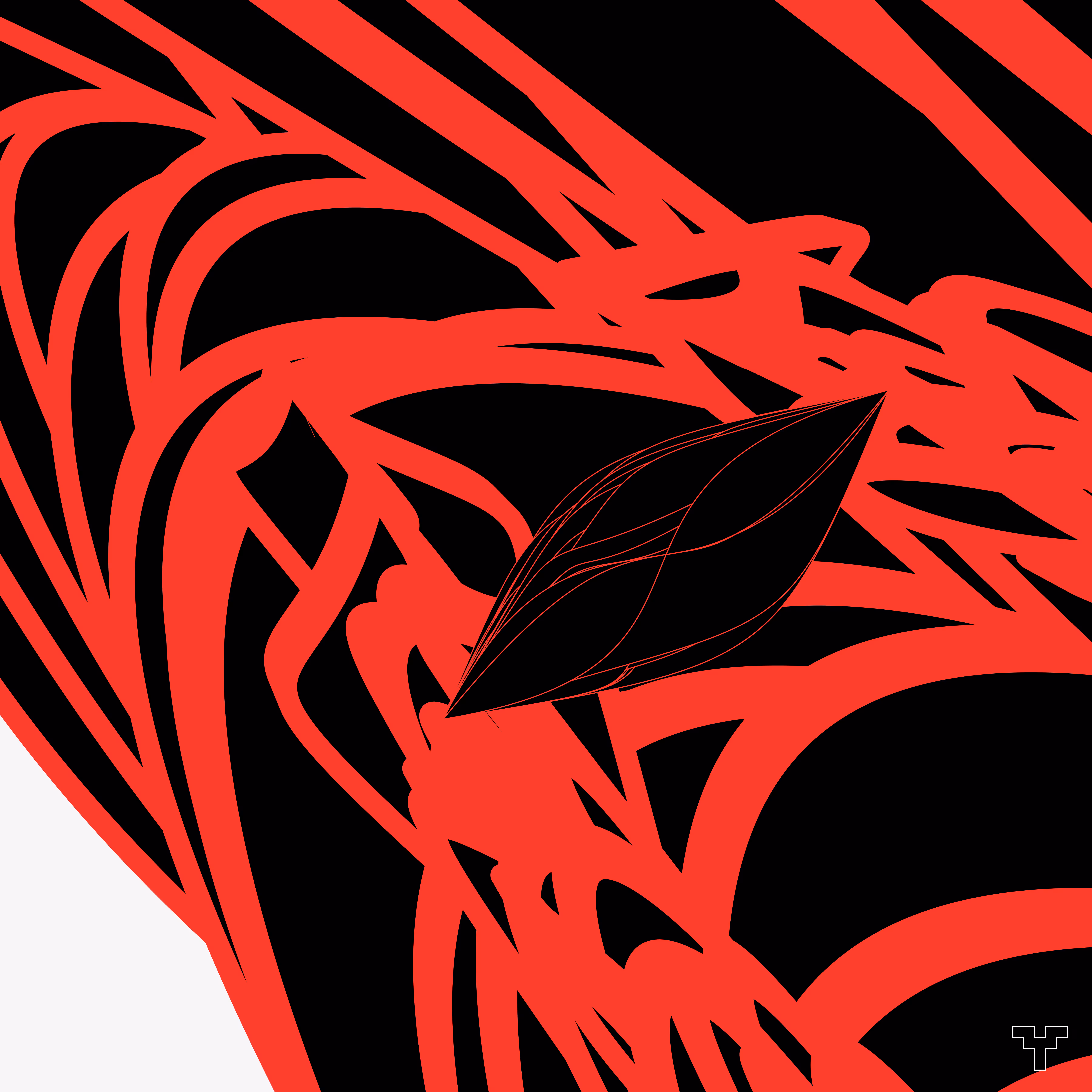 vessel: Black-bodied single-colored vessel w/ single-colored thin-broads
