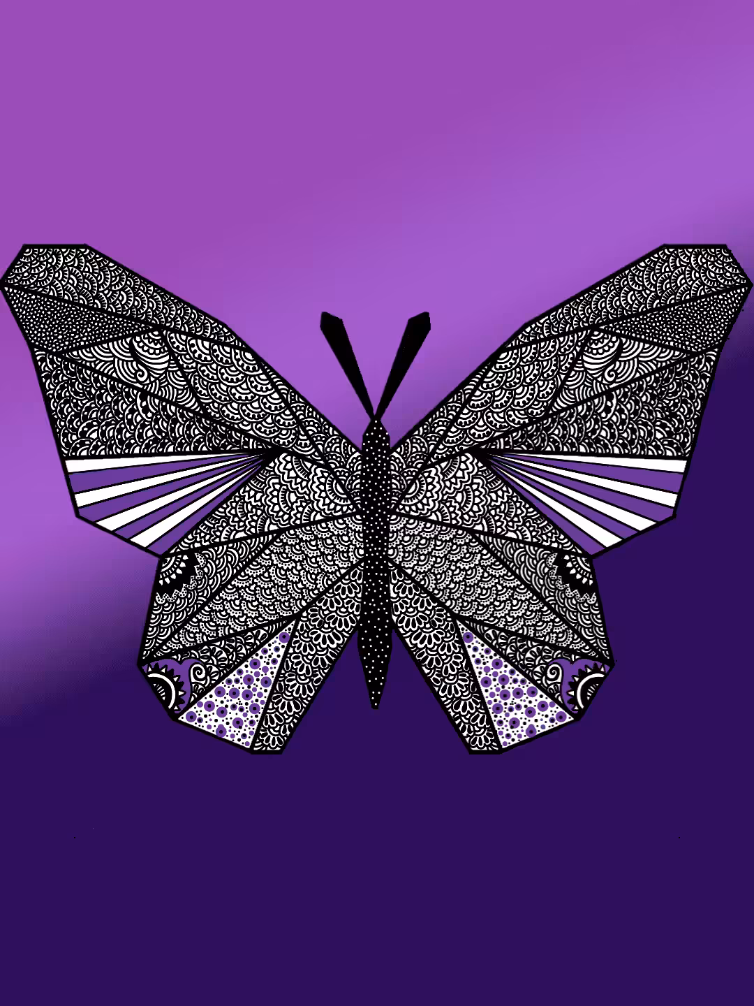 Polygonal  Butterfly 🦋 Mandala Art 