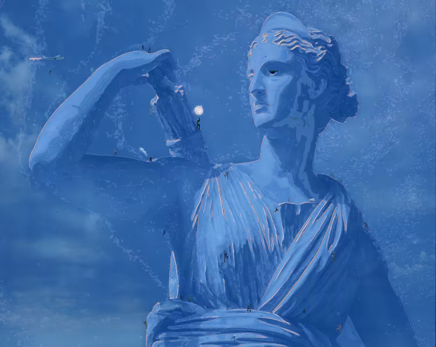 Showing the moon to Artemis.