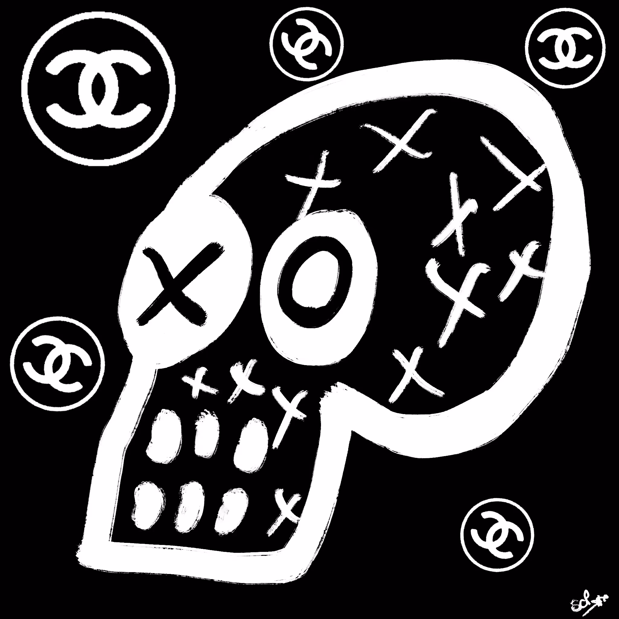 "Black & White CC" SCP XX - Crazy Skull ArtWork