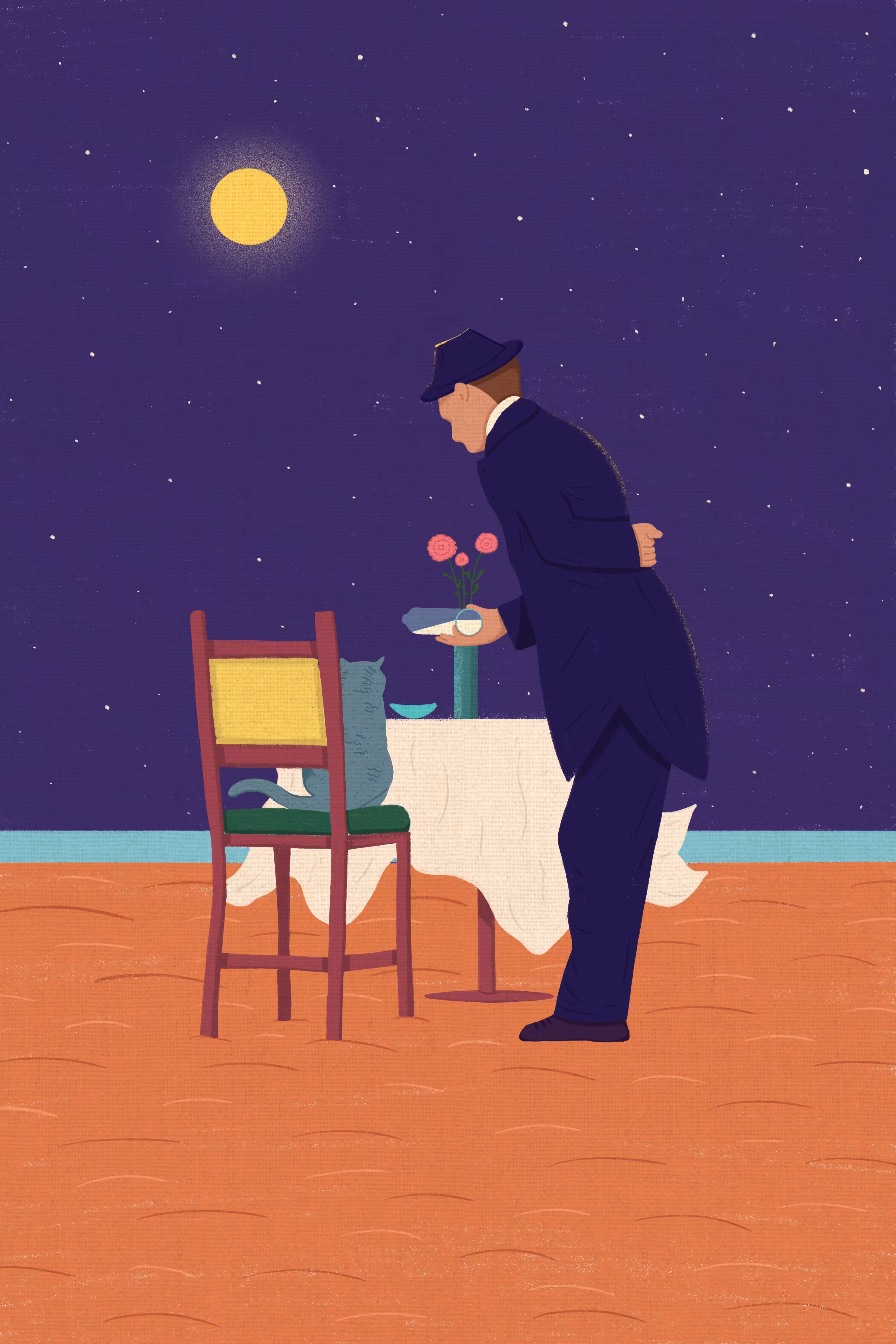 Dinner under the moon