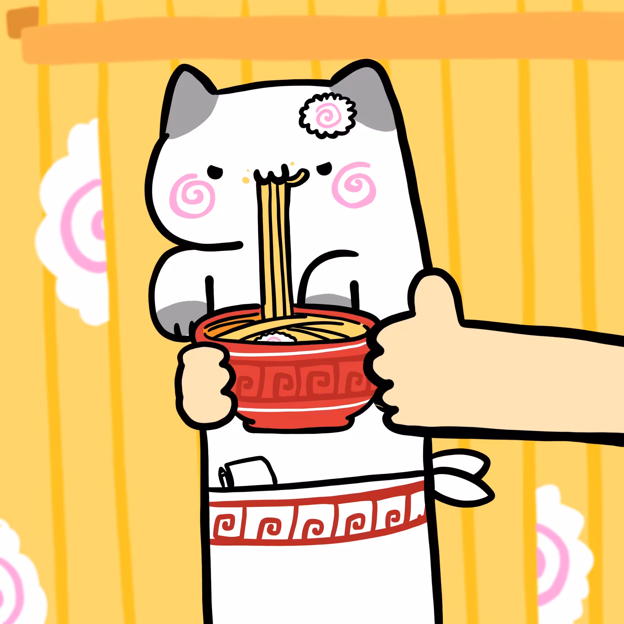 Long Long Cat:  Long long Ramen cat #103