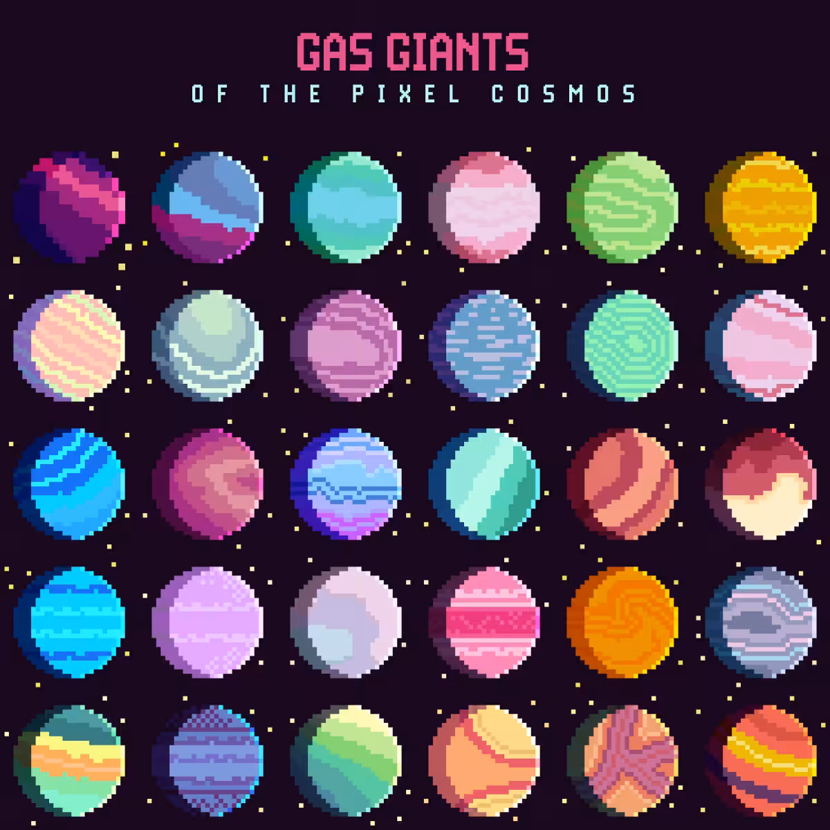 Gas Giants of the Pixel Cosmos