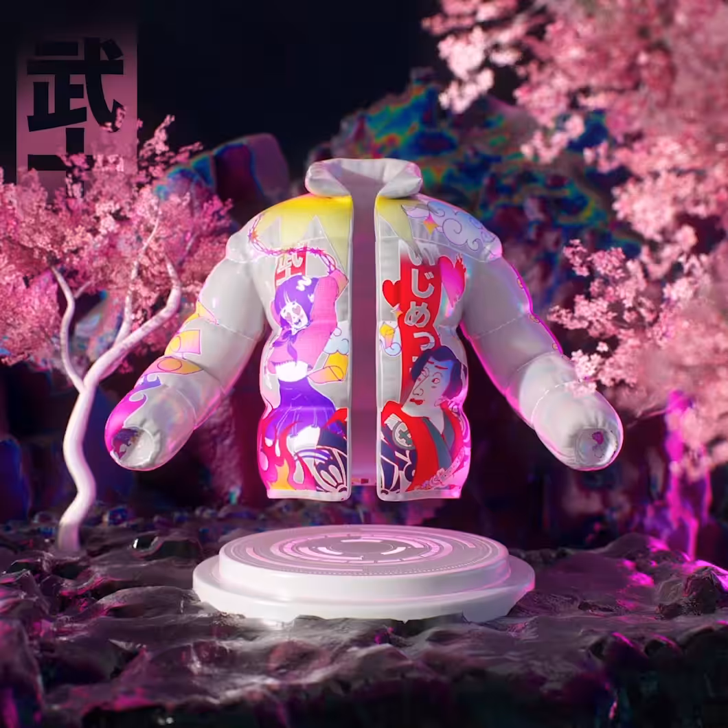 Digital Spring Blossom Puffer