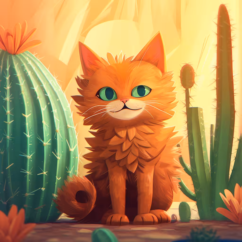 Cat in cacti