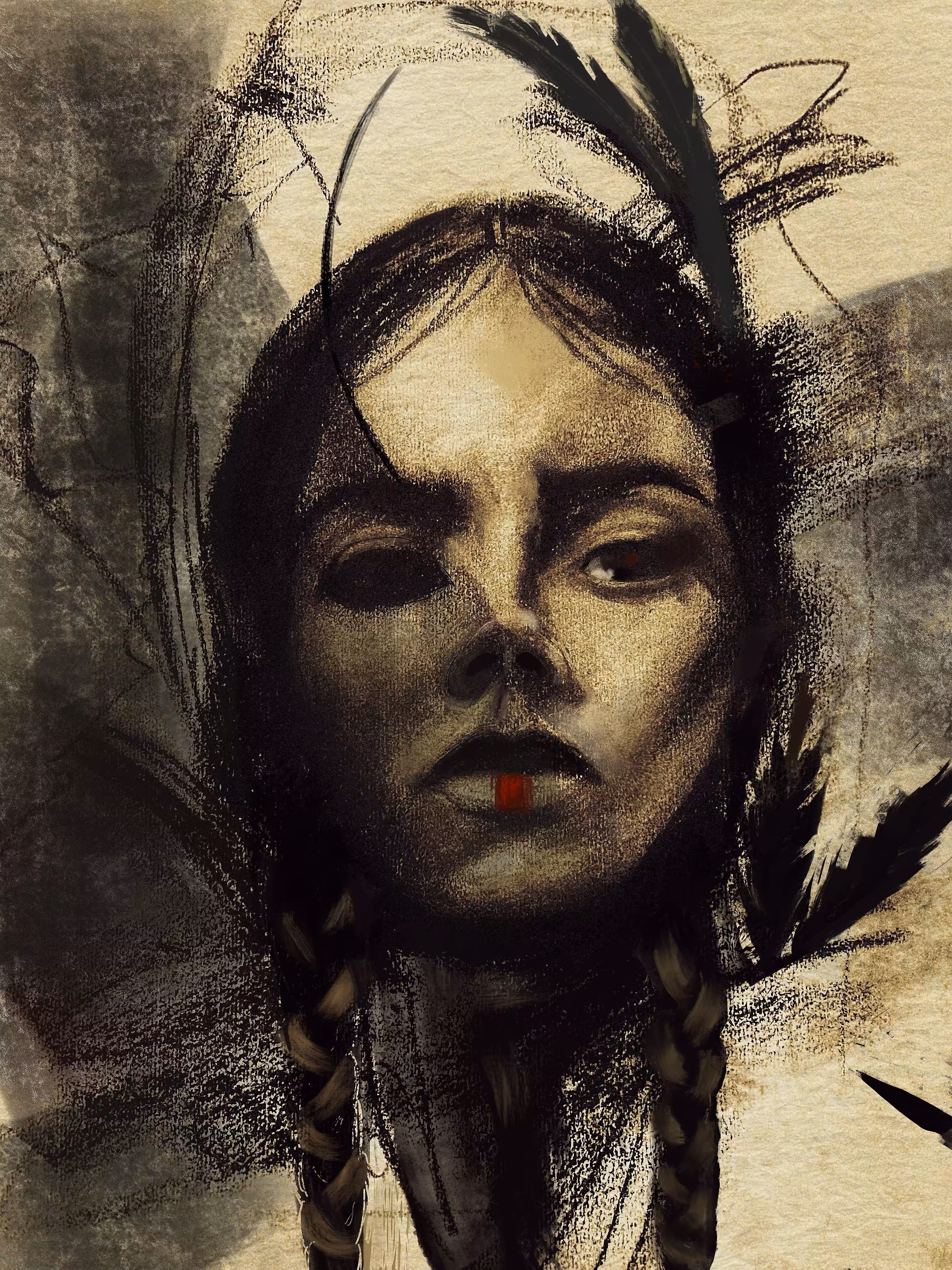 Falling feathers
