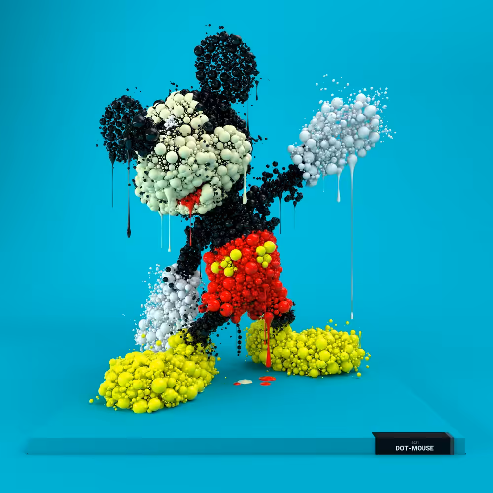 Dot-Mouse Poster - Blue Color-Way