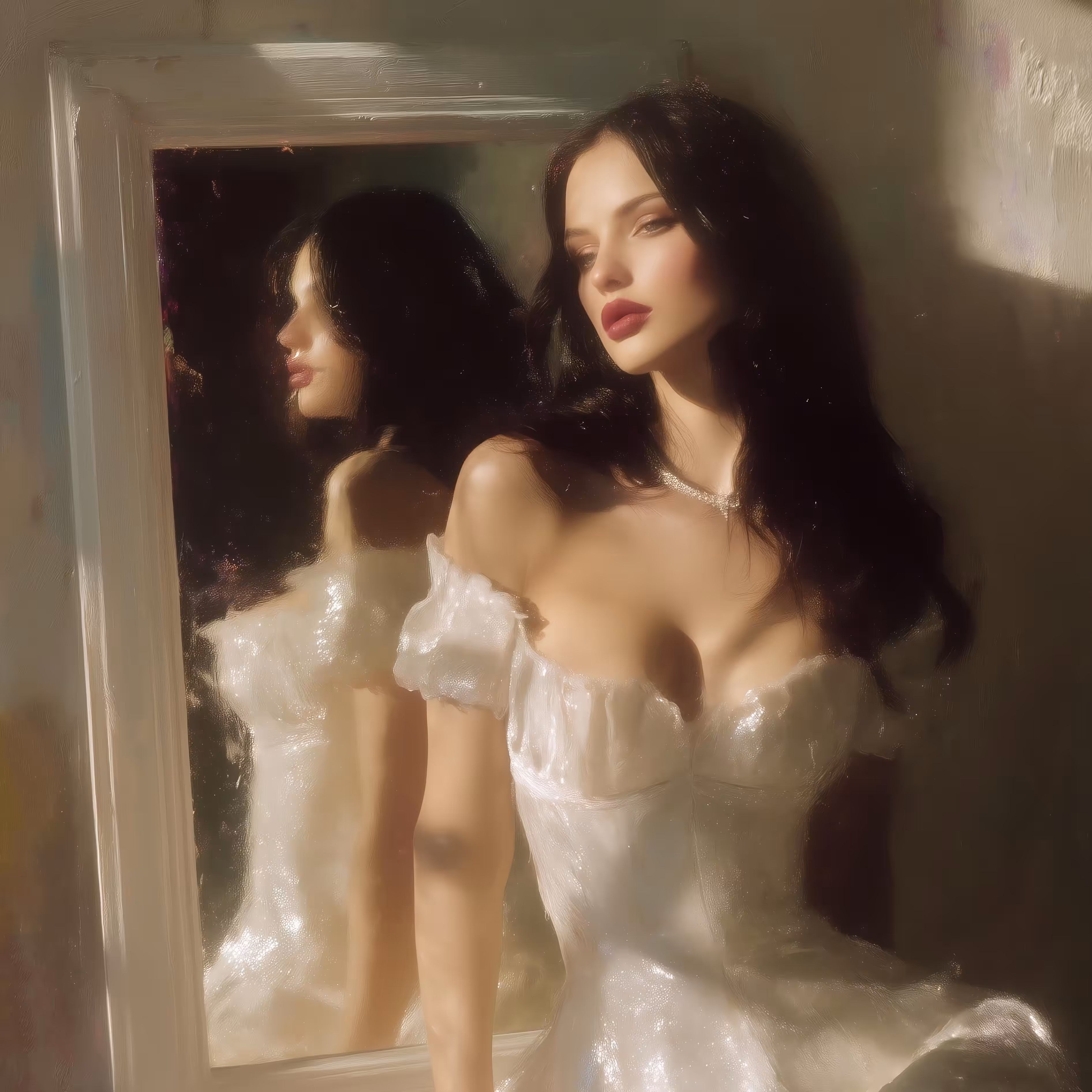 Paintings: White mirror