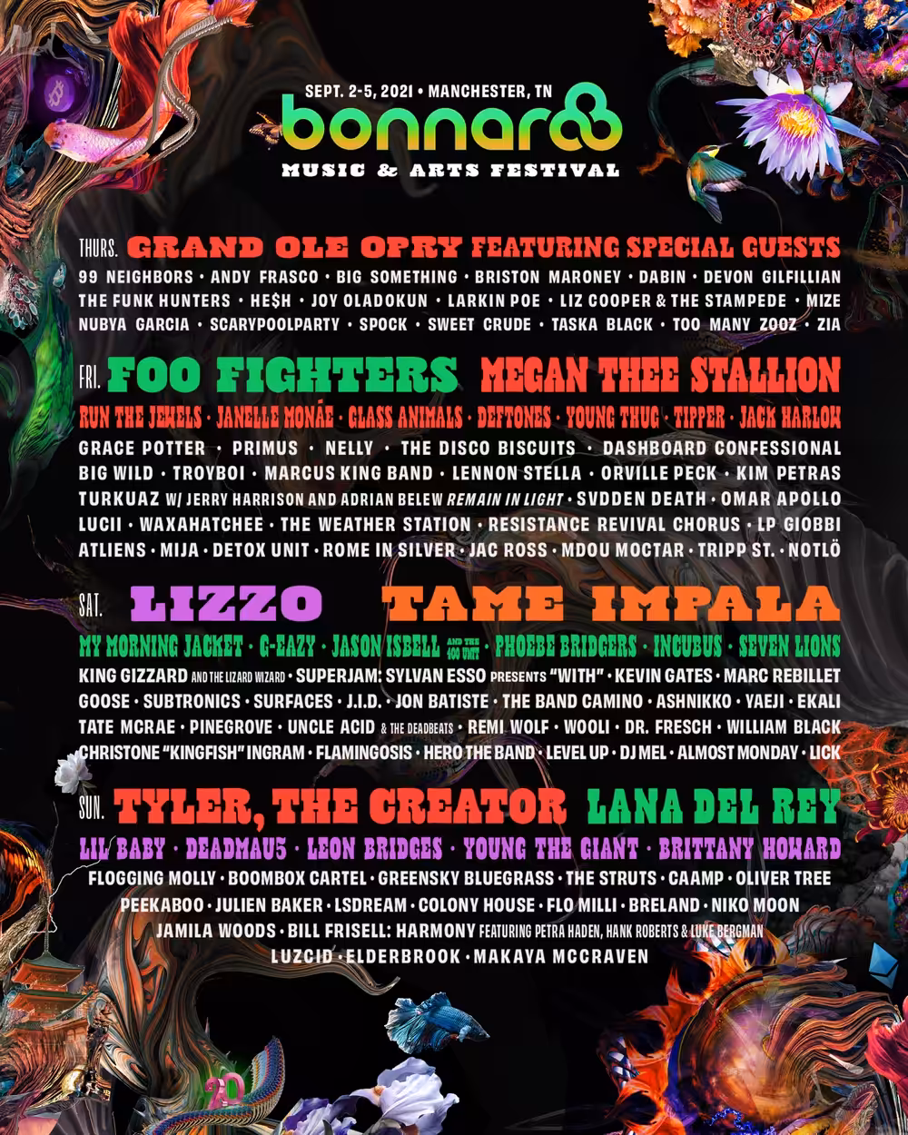 Bonnaroo 20th Anniversary Lineup Poster