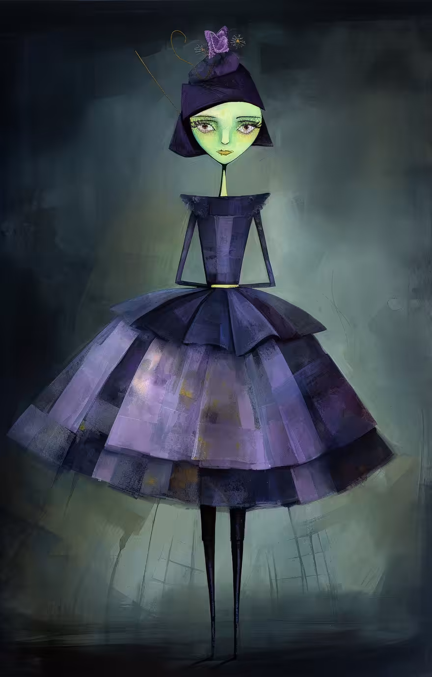 Purple green girl