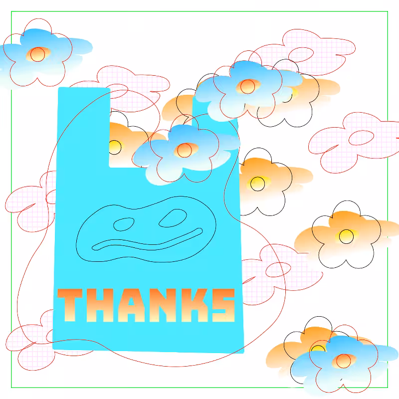thanks bag and flowers #4