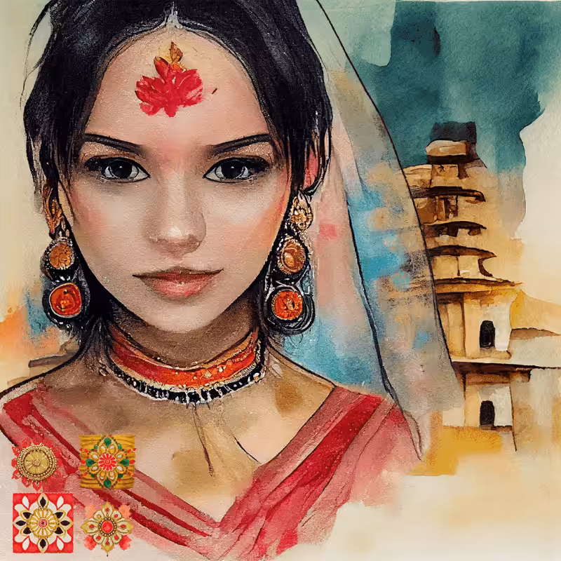 Hindu girl in Red #3