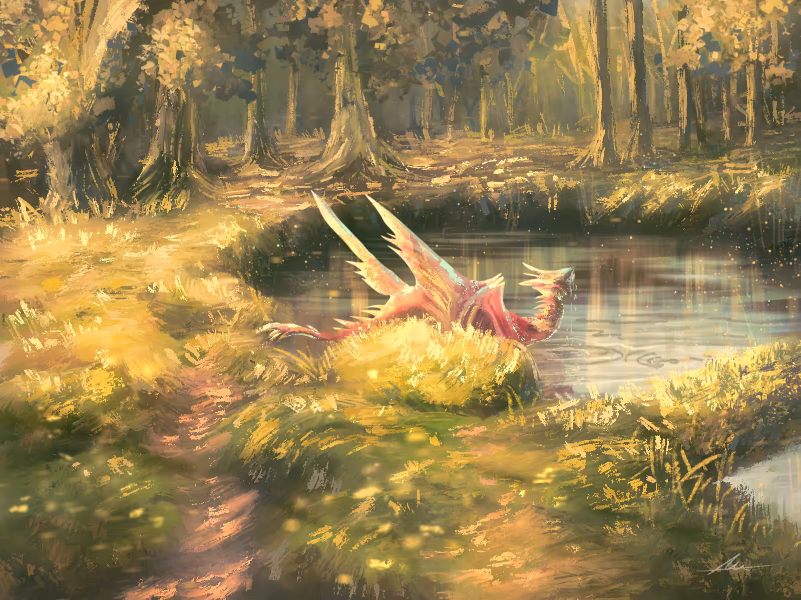 Posttoyou : Dragon in forest 
