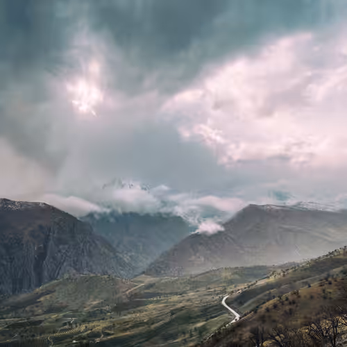Sheltered in the mountains