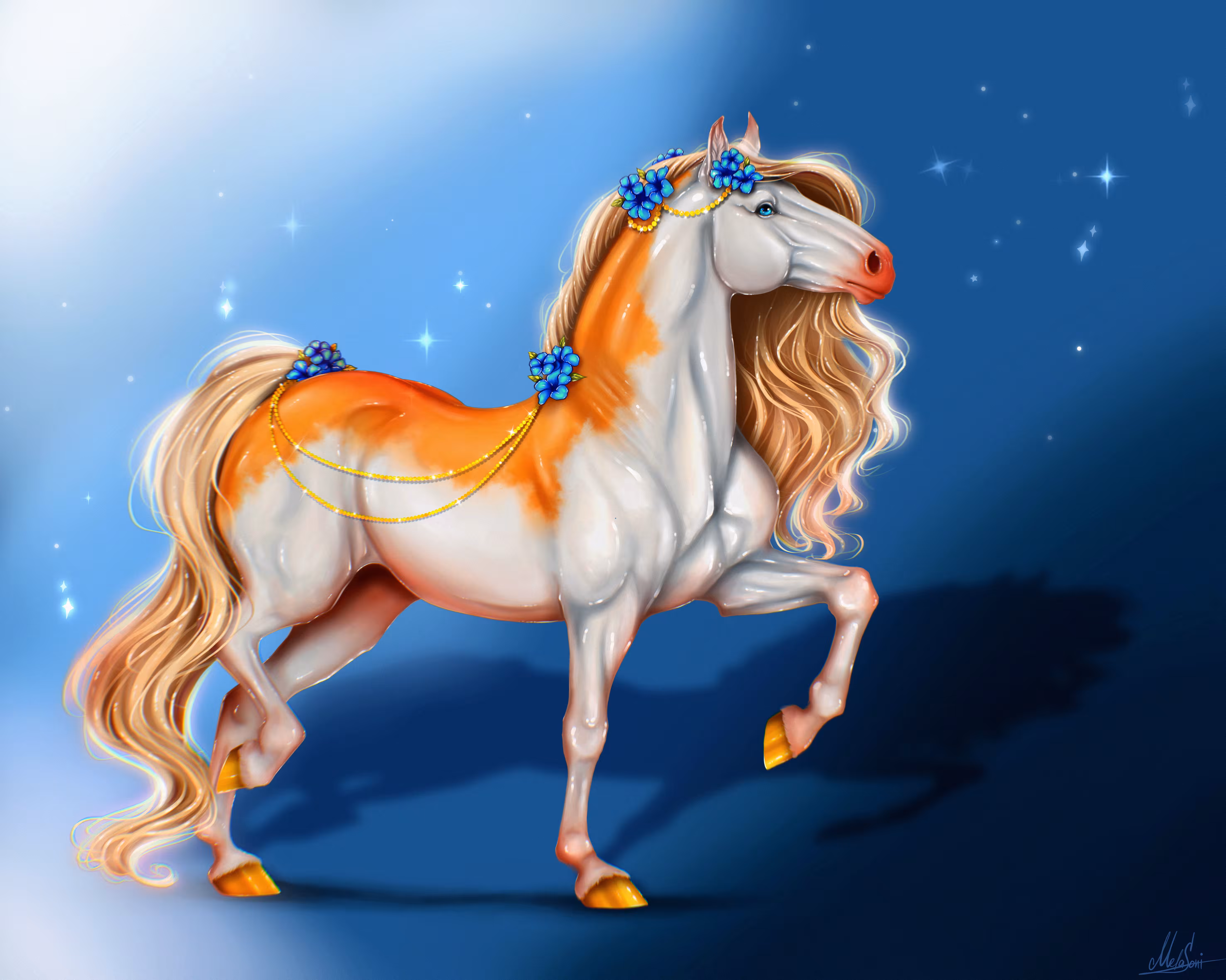 Long-maned horse