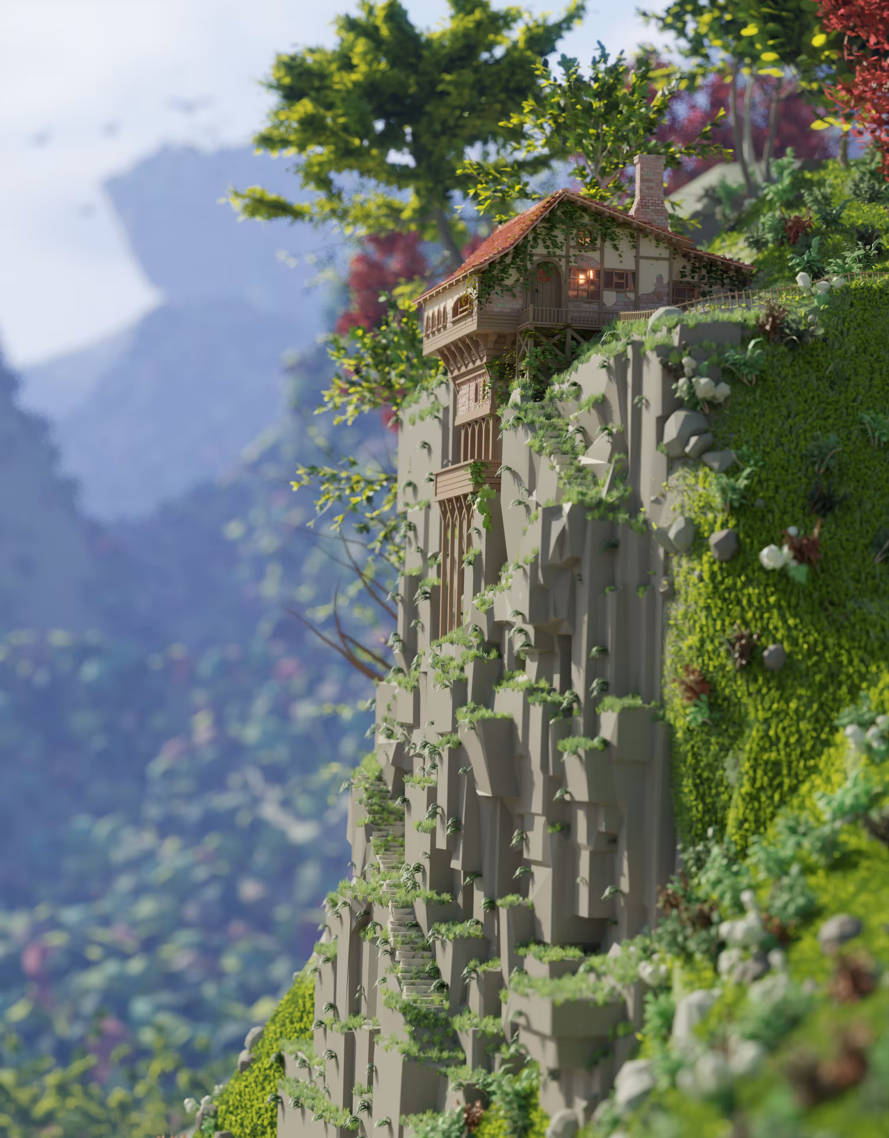 cottage on a cliff