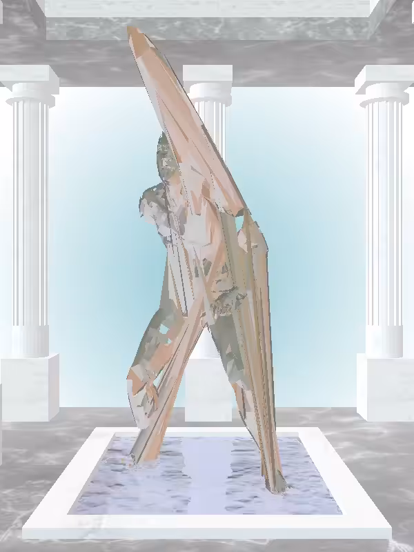 HeavenComputer: The Fragmented Kicking Olive Sunset Man #3679