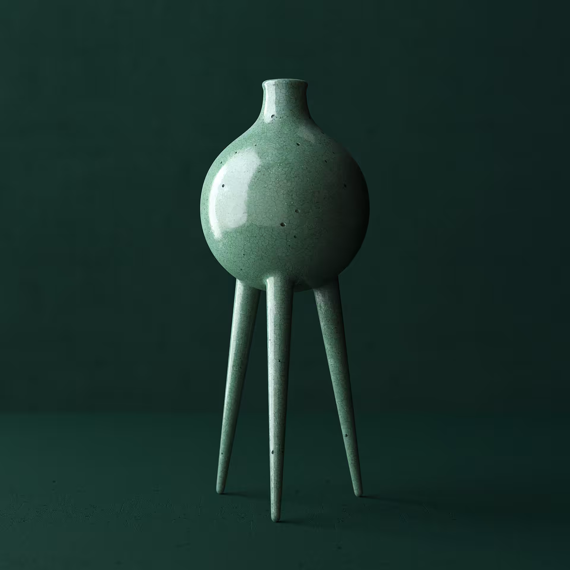 Digital Ceramics | Leggy Vase | Green