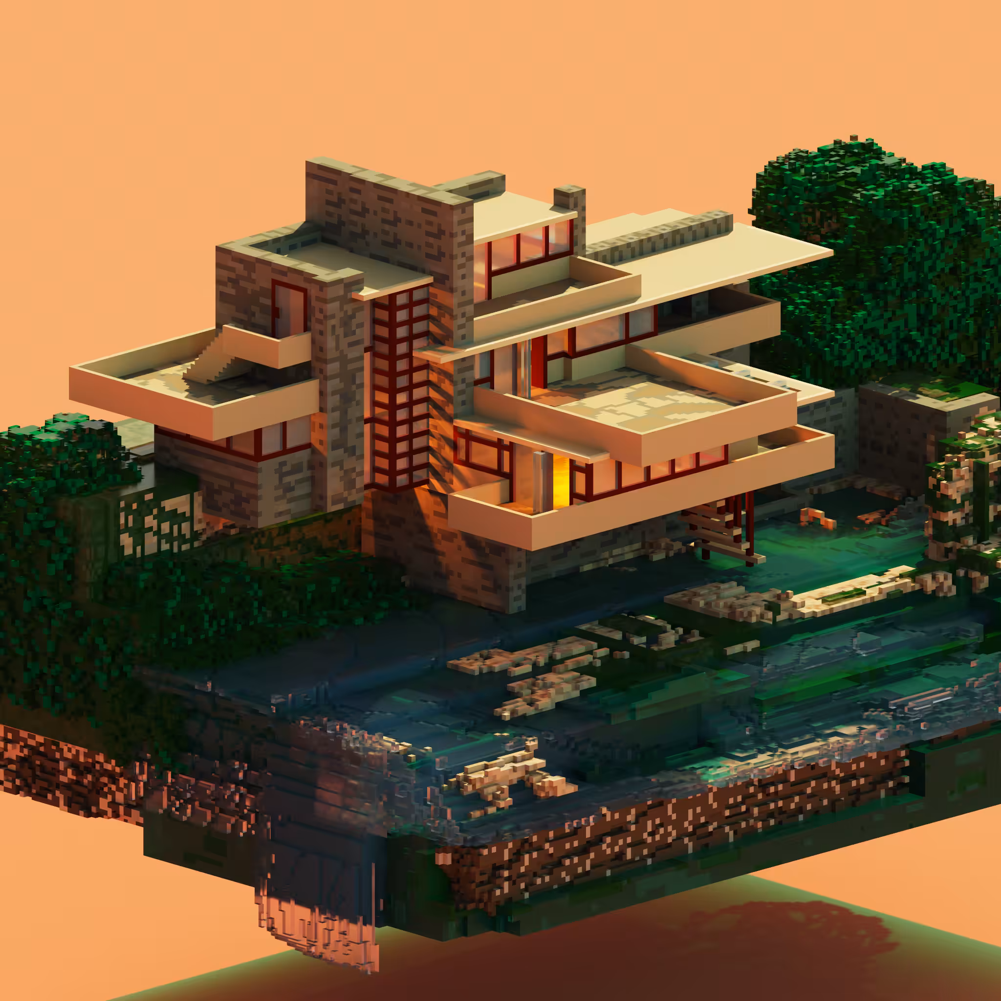 Fallingwater - Voxelart