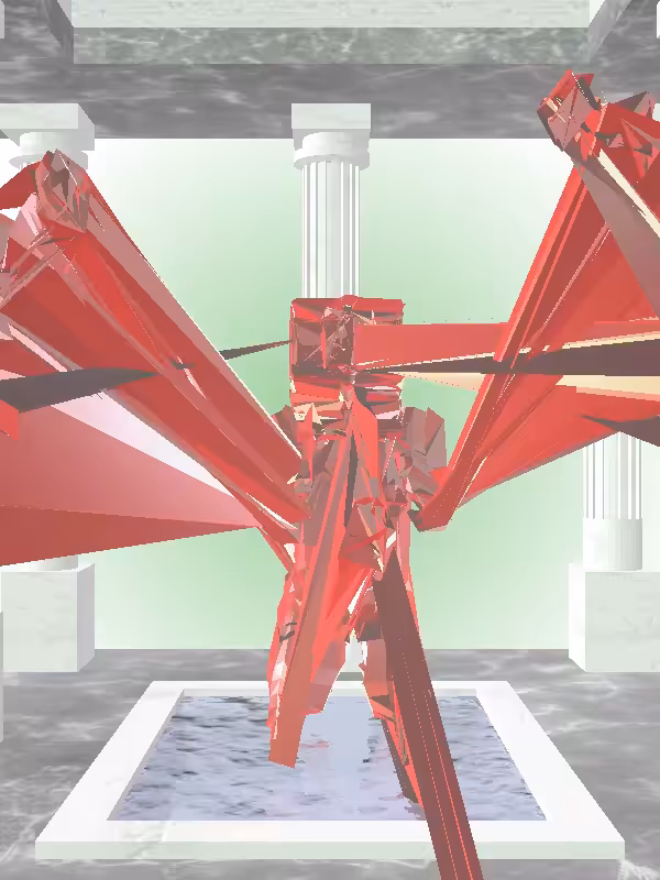 HeavenComputer: The Fragmented Praying Bright Red Woman #29