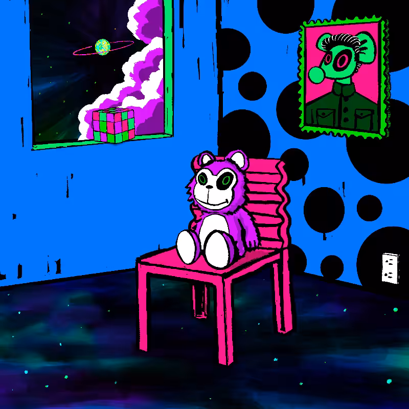 pink chair in the blue room #33