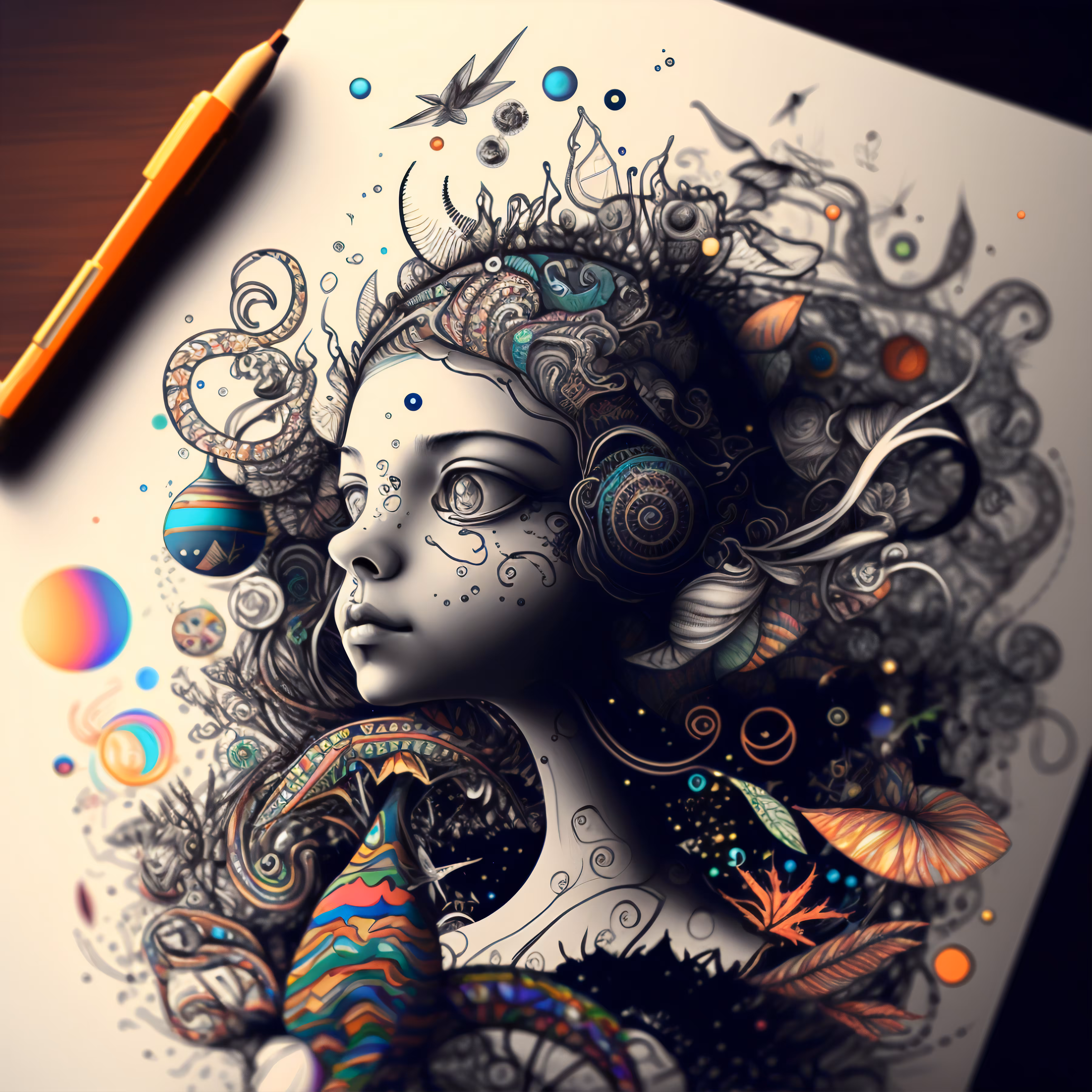 Digital  drawing: Dreaming #28