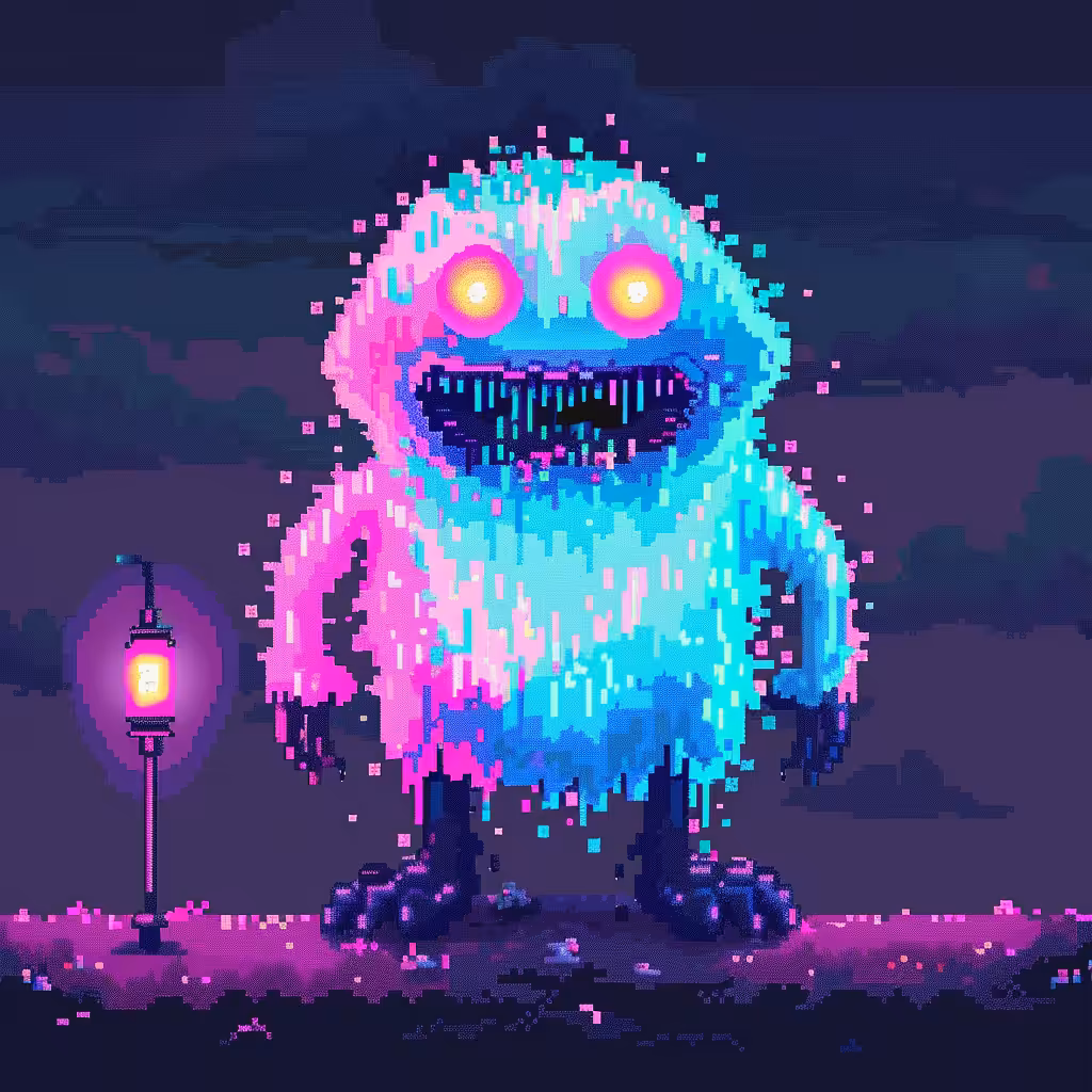 Neon Lamp Monsters on Base #33