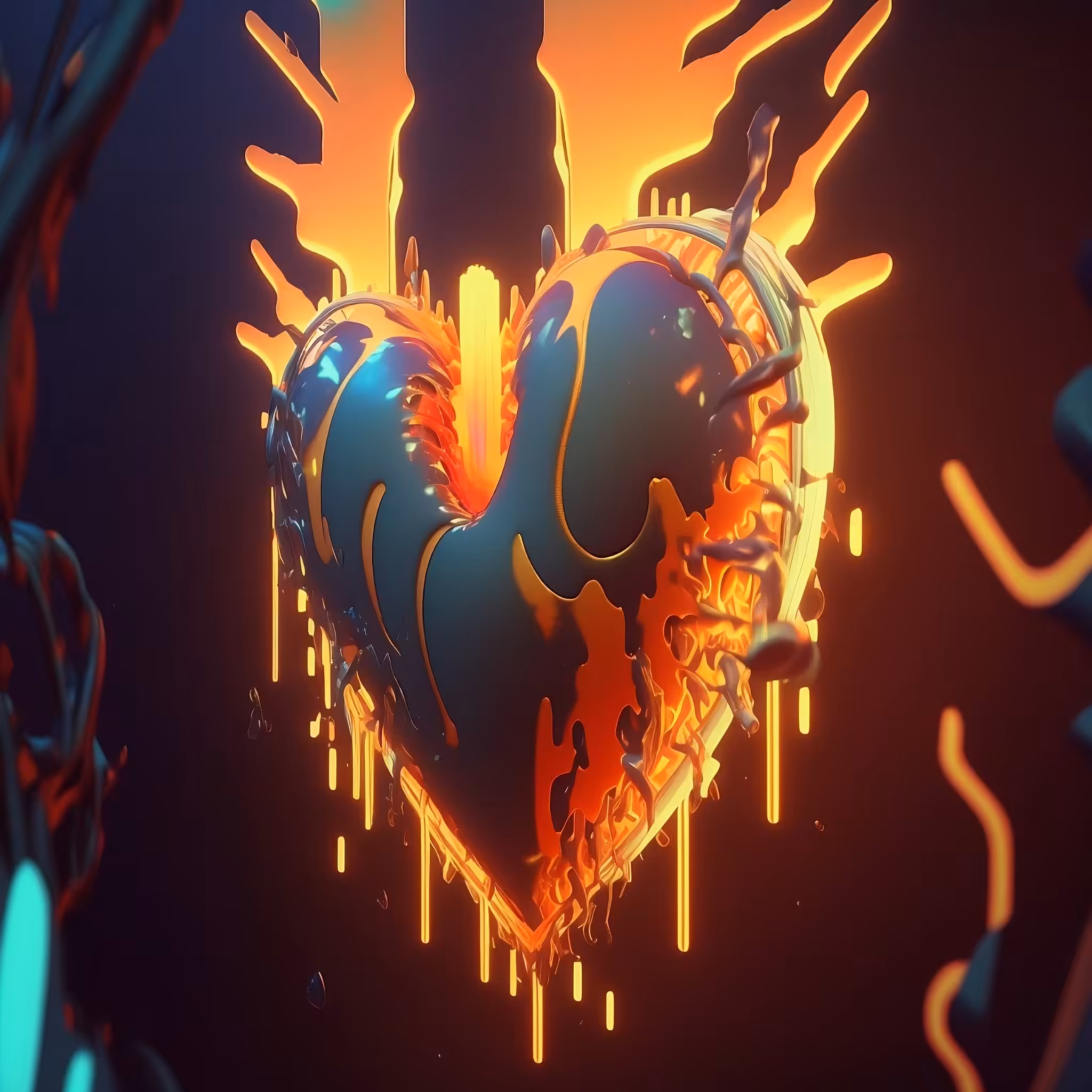 Heart on fire