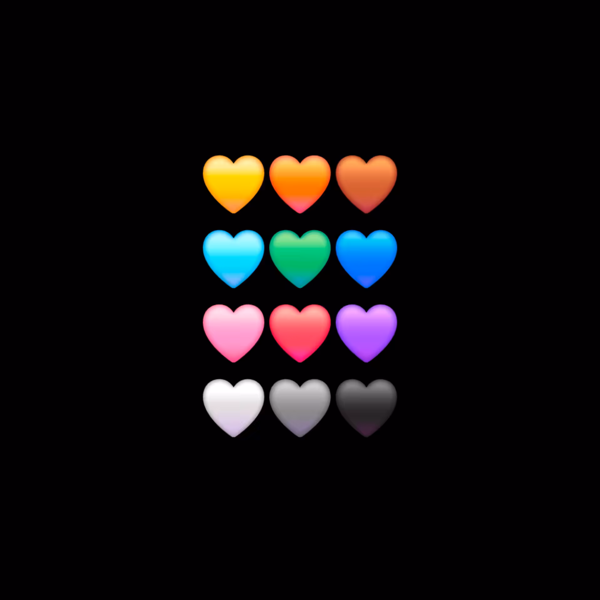 HeartChain: 💛🧡🤎 🩵💚💙 🩷❤️💜 🤍🩶🖤