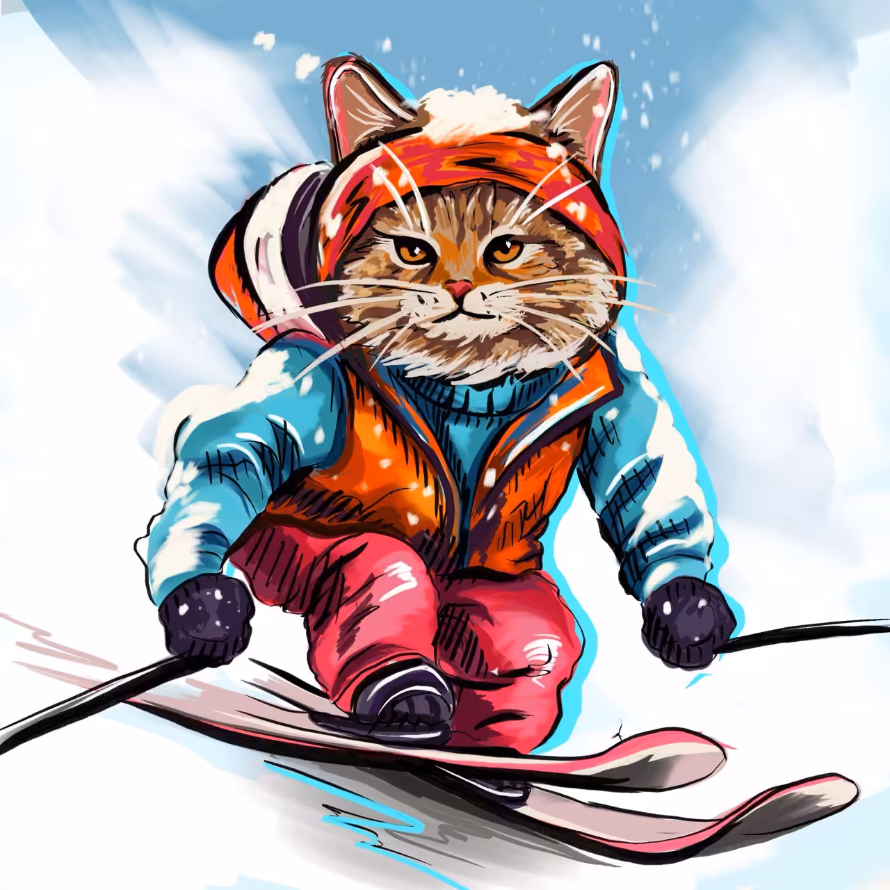 Fluffy Skier