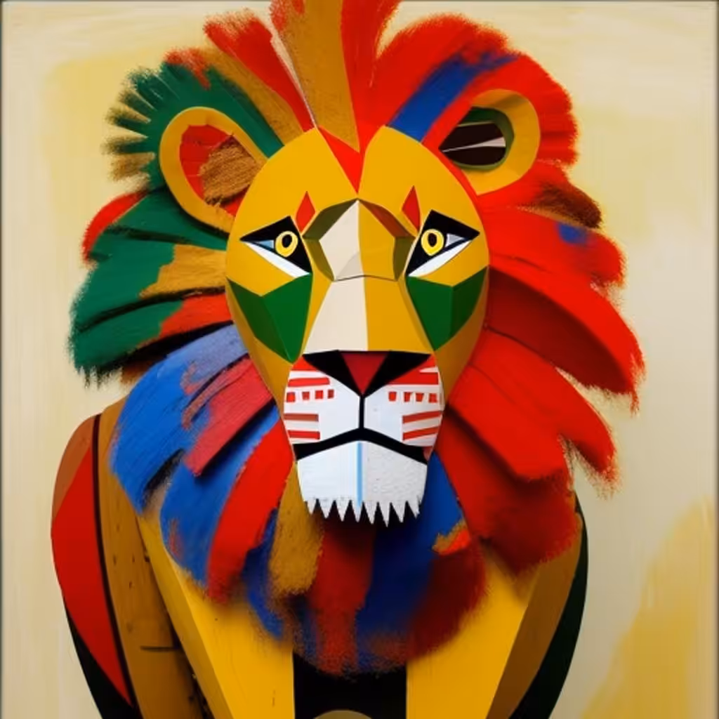Cubist #104 (Lion)