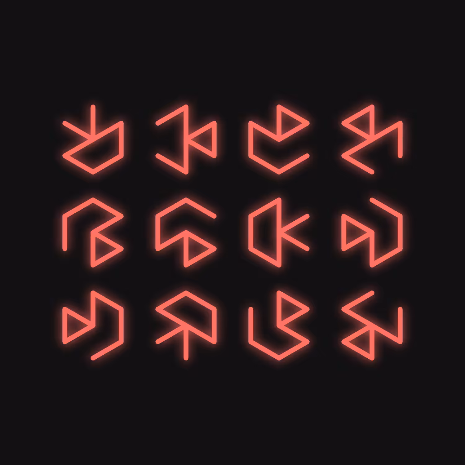 Neon Cubes (Red)