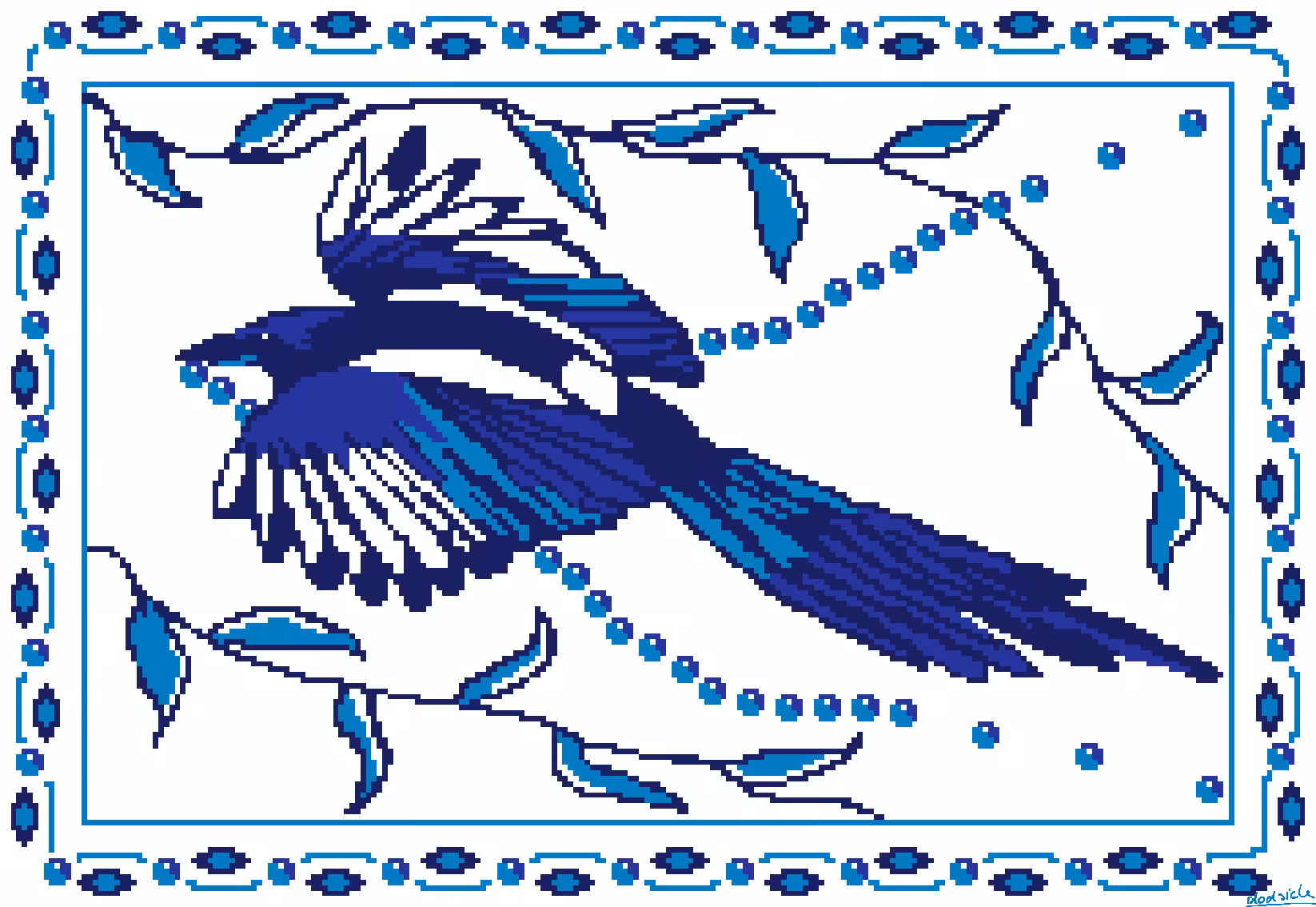 Delft Blue Flying Magpie
