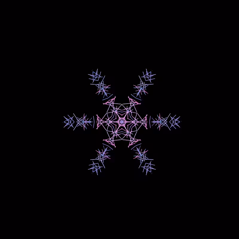 Neon Hologram Snowflake #3