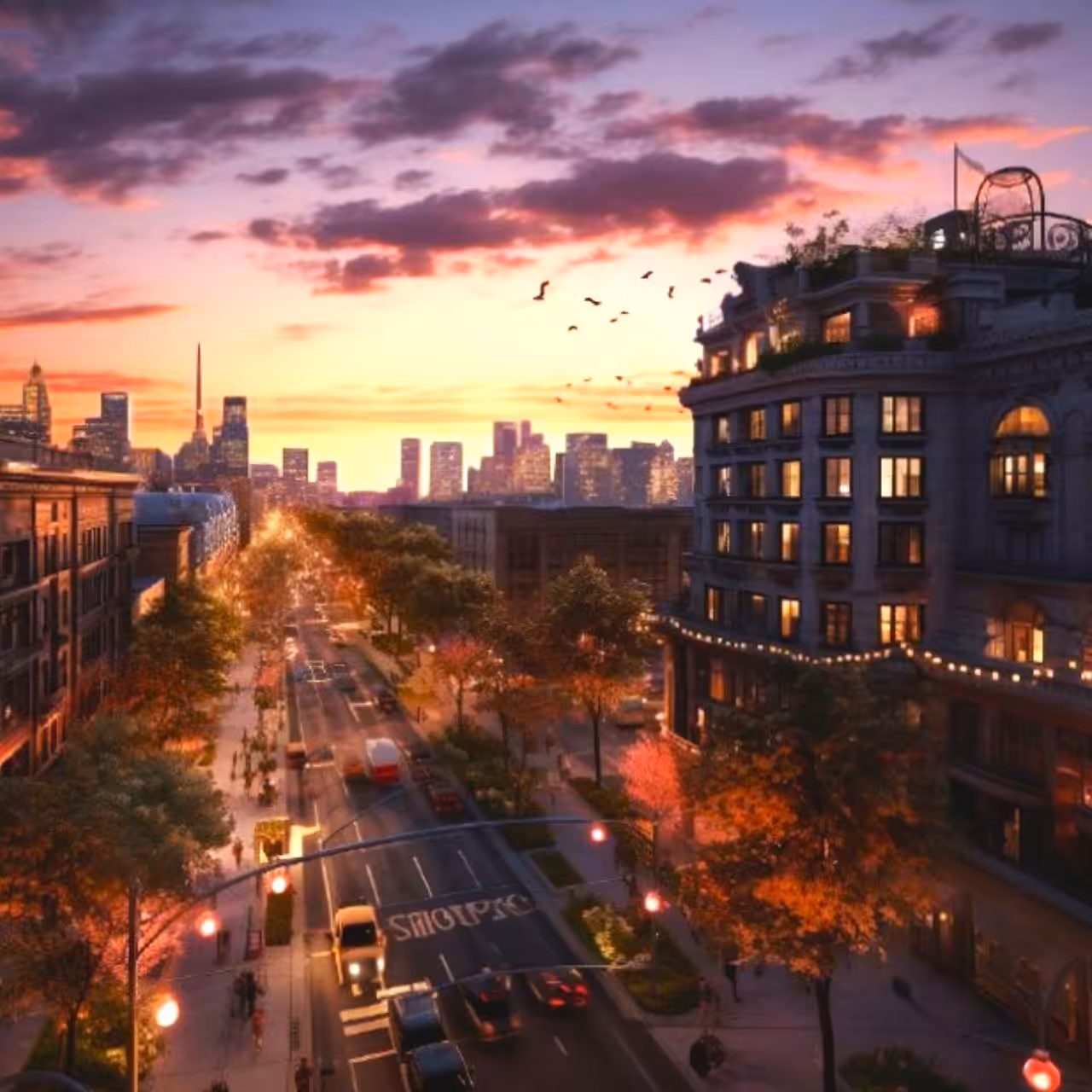 Morning in the city
