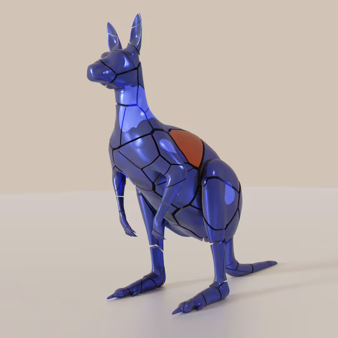 3d Kangaroo  Fractured 