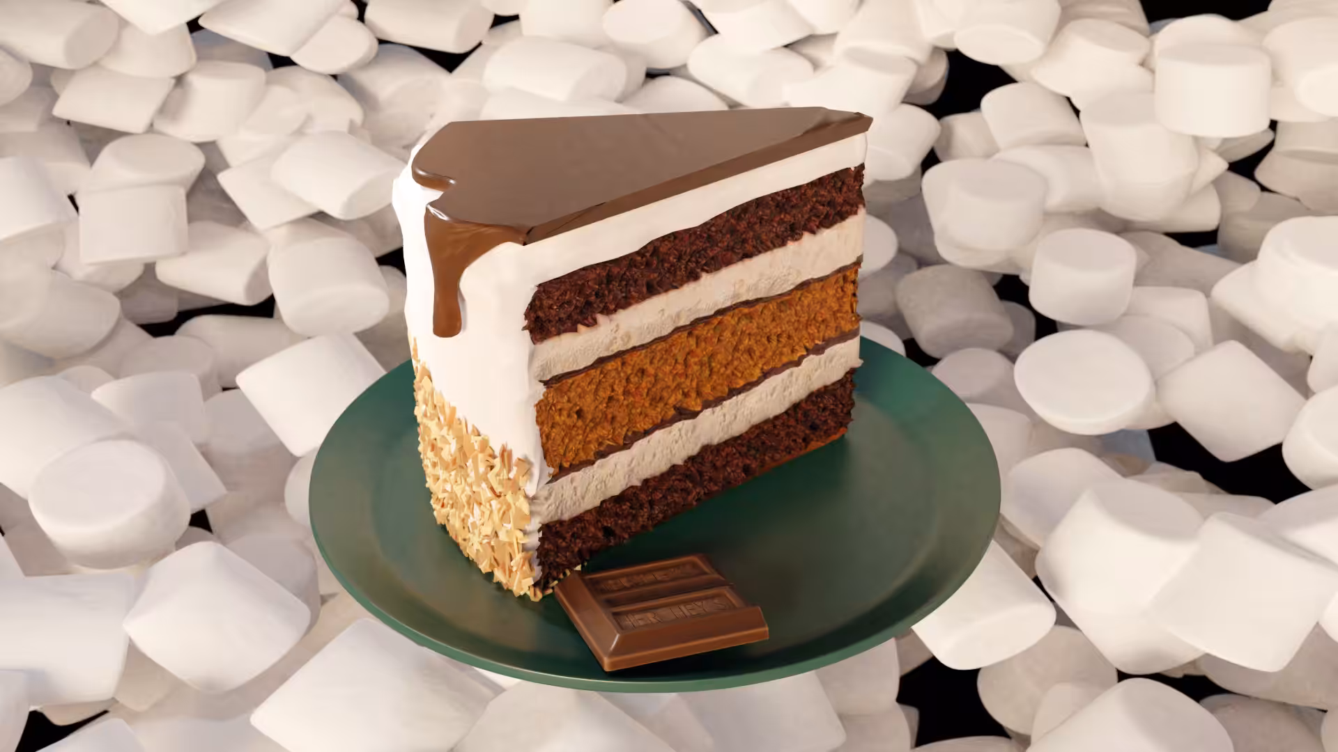 Toasted Coconut S'more Cake - One slice